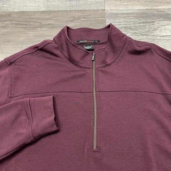 Nike Tiger Woods Collection Red Gray Men XL Half Zip Mock Merino Wool Sweatshirt - Picture 1 of 10